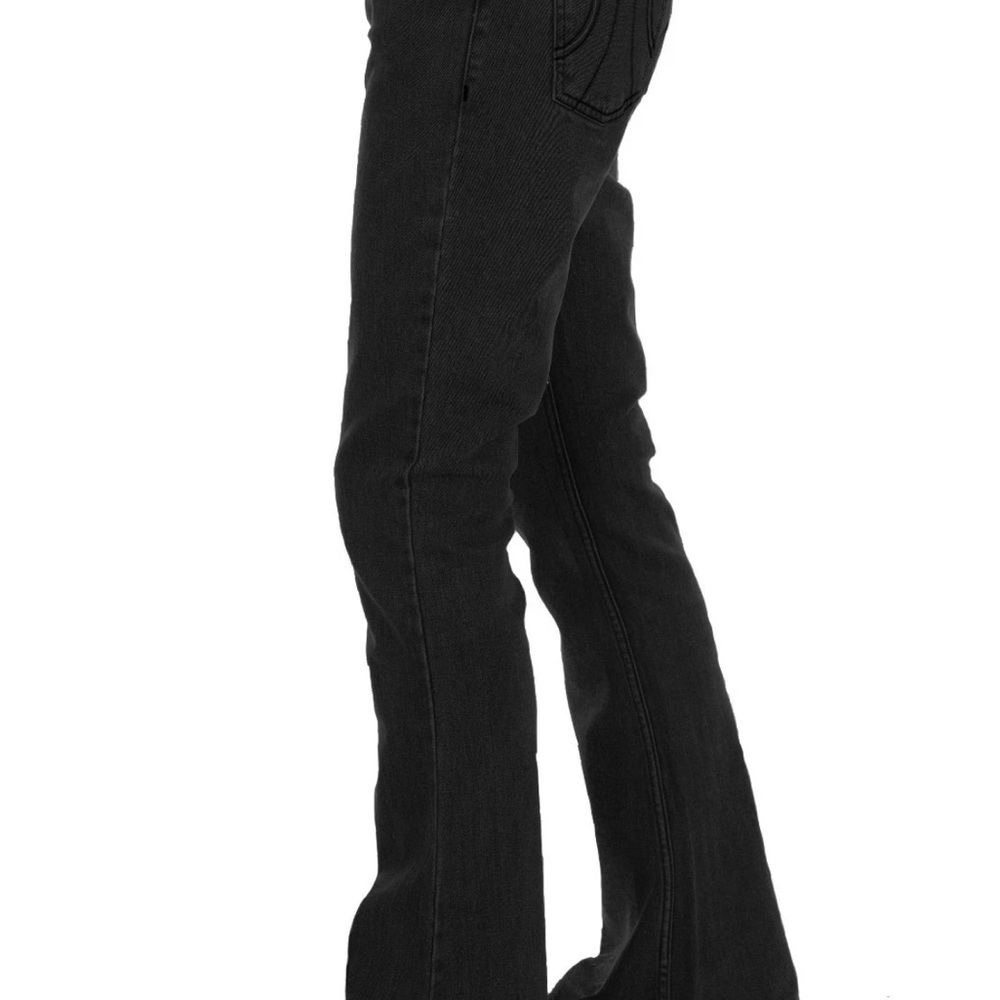 Men's Bell Bottom 70s Retro style Run & Fly Black Jeans